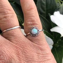 Load image into Gallery viewer, White Opal Lotus Ring, 3 Sizes