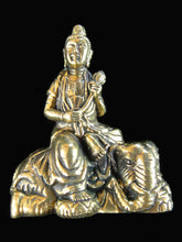 Load image into Gallery viewer, Brass Deity Statuette - Medium -Quan Yin on Elephant