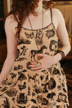 Load image into Gallery viewer, Curiosities Bohéme Maxi Slip Dress w/ whimiscal print