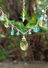 Load image into Gallery viewer, Peridot, Apatite, Emerald & Blue Topaz Necklace