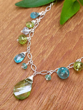 Load image into Gallery viewer, Peridot, Apatite, Emerald & Blue Topaz Necklace