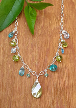 Load image into Gallery viewer, Peridot, Apatite, Emerald & Blue Topaz Necklace