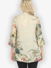 Load image into Gallery viewer, Vintage Flowers in Cream Tummy Tuck Silk Shirt