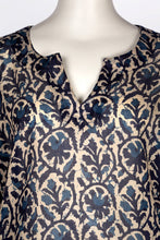 Load image into Gallery viewer, Aurora Cotton Kurta Tunic Navy Beige