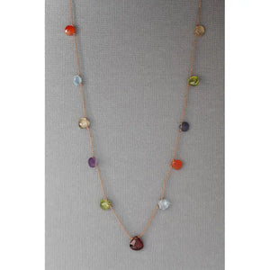 Knotted Silk Rainbow Chakra Necklace
