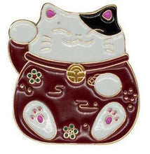 Load image into Gallery viewer, Lucky Cat Enamel Pin - Red