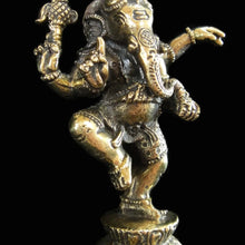 Load image into Gallery viewer, Brass Deity Statuette -Dancing Ganesh, Large