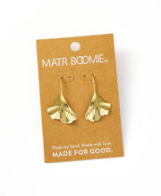 Load image into Gallery viewer, Sayuri Ginkgo Leaf Drop Earring - Gold