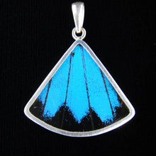 Load image into Gallery viewer, Blue & Black Butterfly Fan Pendant