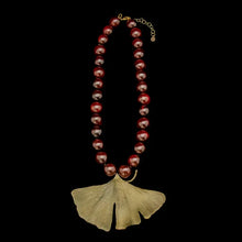 Load image into Gallery viewer, Ginkgo Bold Leaf Bead Necklace