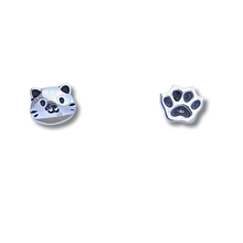 Load image into Gallery viewer, Cat Face and Paw Earrings