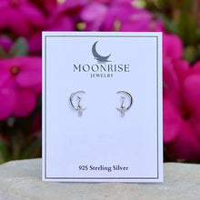 Load image into Gallery viewer, Cat on Moon Earrings