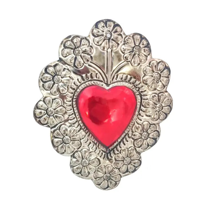 Tin Heart With Flowers
