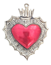 Load image into Gallery viewer, Classic Red Tin Heart Ornament