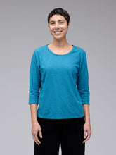 Load image into Gallery viewer, 3/4 Sleeve Cotton-Linen Bias Tee, Multiple Colors