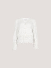 Load image into Gallery viewer, Embroidered Daisies Lace Hem Top