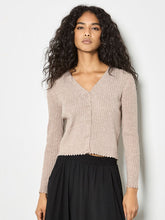 Load image into Gallery viewer, Ribbed Knit Scalloped Cardigan