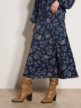 Load image into Gallery viewer, Painterly Sarasa A-Line Midi Skirt