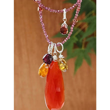 Load image into Gallery viewer, Garnet, Carnelian Briolette and Floaters Necklace
