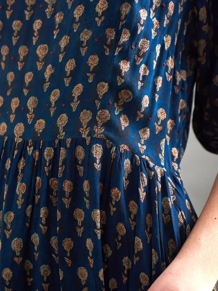 Sydney Midi Dress Midnight Mini Floral - Fair Trade Dresses | Mata Traders Midnight Mini Floral / XS