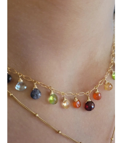 Gold-Filled Rainbow Chakra Necklace