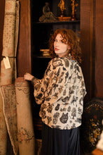Load image into Gallery viewer, Curiosities Pixie Duster Crop Kimono w/ whimsical print