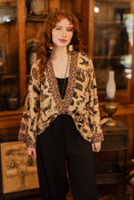 Load image into Gallery viewer, Curiosities Pixie Duster Crop Kimono w/ whimsical print