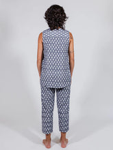 Load image into Gallery viewer, Eleni Tunic Top, Blue Ikat