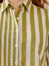 Load image into Gallery viewer, Benji Button Down Shirt, Green Stripe