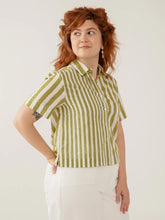 Load image into Gallery viewer, Benji Button Down Shirt, Green Stripe