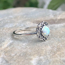 Load image into Gallery viewer, White Opal Lotus Ring, 3 Sizes