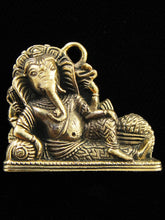 Load image into Gallery viewer, Brass Deity Pendant- Ganesh Reclining