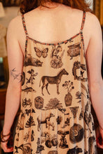 Load image into Gallery viewer, Curiosities Bohéme Maxi Slip Dress w/ whimiscal print