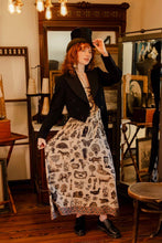 Load image into Gallery viewer, Curiosities Bohéme Maxi Slip Dress w/ whimiscal print