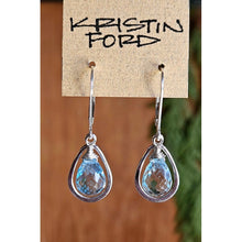 Load image into Gallery viewer, Blue Topaz Earrings, 2 Metal Options