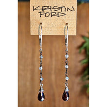 Load image into Gallery viewer, Garnet & Labradorite Earrings