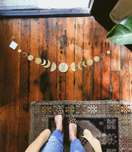 Load image into Gallery viewer, Sideways to the Moon Hammered Brass Garland/Wall Hanging