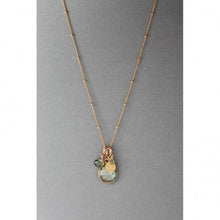 Load image into Gallery viewer, Labradorite & Turkish Coin Floating Ring Necklace