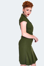 Load image into Gallery viewer, 1940s Inspired Short-Sleeved Belted Flare Dress
