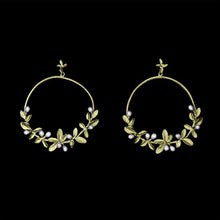 Load image into Gallery viewer, Flowering Thyme Hoop Earrings