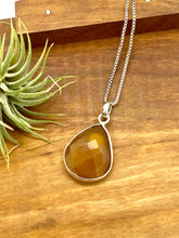 Load image into Gallery viewer, Rose-cut Yellow Agate and Sterling Silver Pendant
