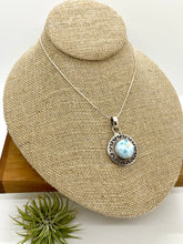 Load image into Gallery viewer, Larimar in Granulation-style Silver Pendant
