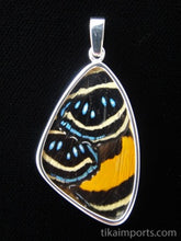 Load image into Gallery viewer, Large Speckled Numberwing Butterfly Shimmerwing Pendant