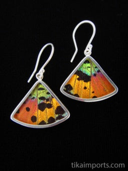 Sunset Fan Butterfly Shimmerwing Earrings