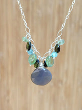 Load image into Gallery viewer, Black Moonstone Briolette with Green Kyanite Necklace
