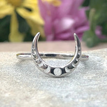 Load image into Gallery viewer, Crescent Moon Phase Ring, 2 Sizes
