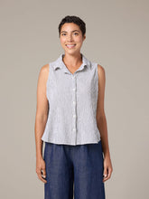 Load image into Gallery viewer, Crinkle Stripe Sleeveless Shirt

