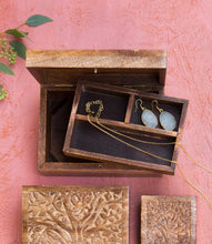 Load image into Gallery viewer, Aranyani Tree of Life Jewelry Box With Tray - Hand Carved
