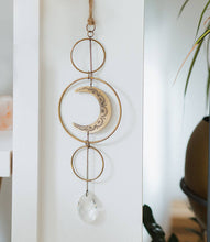 Load image into Gallery viewer, Surya Crescent Moon Brass Suncatcher
