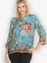 Load image into Gallery viewer, Baroque Garden in Blue Blouse
